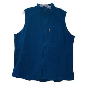 Duluth Trading Co Women's Blue Park Point Fleece Full Zip Vest Pockets Outdoor